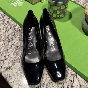 Calvin Klein Glossy Black Heels